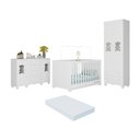 Ver imagem 1 de Quarto de Bebê Completo com Berço Americano 3 em 1 Colchão Ternura Multimóveis Mp4675 Branco