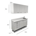 Ver imagem 2 de Conjunto Móveis Odontológicos - Balcão + Armário Suspenso - 6 Módulos