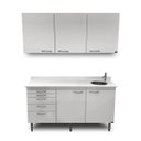 Ver imagem 3 de Conjunto Móveis Odontológicos - Balcão + Armário Suspenso - 6 Módulos