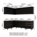 Ver imagem 4 de Armário de Cozinha Completa de Canto 382cm Preto Reims Madesa 02