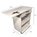 Ver imagem 2 de Carrinho Odontológico Deki - Mesa Auxiliar com Aba Retrátil