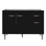 Balcão de Pia 3 Portas Gabriela 120cm Preto sem Tampo Ajl Móveis - 1
