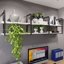 Ver imagem 7 de Prateleira Estilo Industrial Design Moderno e Inovador Fixa Suspensa Qualquer Ambiente Mdf Branco