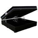 Ver imagem 5 de Cama Box Baú Casal Sintético Bipartido + Colchão Ortobom Iso Dupla Face 60x138x188 Cor:preto