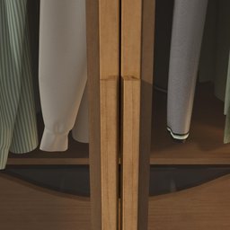 Guarda-roupa Casal Solaris 6 Portas com Vidro Fumê Amendoa Clean - 10