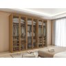 Guarda-roupa Casal Solaris 6 Portas com Vidro Fumê Amendoa Clean - 2