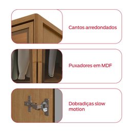 Guarda-roupa Casal Solaris 6 Portas com Vidro Fumê Amendoa Clean - 8