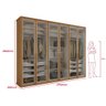 Guarda-roupa Casal Solaris 6 Portas com Vidro Fumê Amendoa Clean - 4
