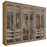 Guarda-roupa Casal Solaris 6 Portas com Vidro Fumê Amendoa Clean - 1