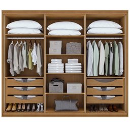 Guarda-roupa Casal Solaris 6 Portas com Vidro Fumê Amendoa Clean - 3