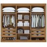 Guarda-roupa Casal Solaris 6 Portas com Vidro Fumê Amendoa Clean - 3