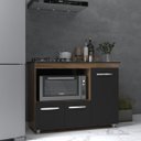 Ver imagem 2 de Balcão Armário Gabinete de Cozinha para Fogão Cooktop 4 Bocas e Forno 3 Portas Alana Mobília Decor S