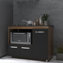 Ver imagem 3 de Balcão Armário Gabinete de Cozinha para Fogão Cooktop 4 Bocas e Forno 3 Portas Alana Mobília Decor S