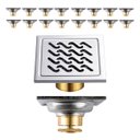 Ver imagem 1 de Ralo 10x10 Inox Kit 16 Uni Anti Odor Banheiro Box Lavabo Anti Inseto Casa Varanda Higienico Quintal 
