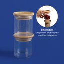 Ver imagem 6 de KIT 6 POTES DE VIDRO EMPILHÁVEL HERMÉTICO TAMPA BAMBU 200ML