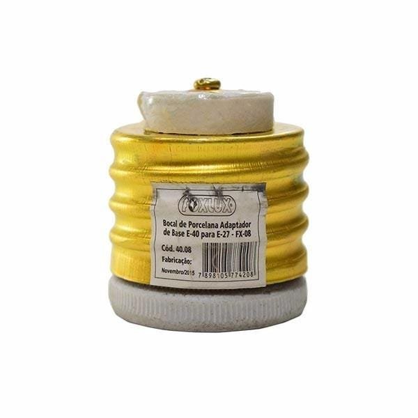 Adaptador Bocal Porcelana de Base E-40 para E-27 - FX-08 - Foxlux