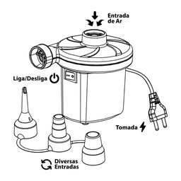 Bomba de Ar Elétrica Air Pump Vg Plus 220v - 6