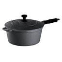 Ver imagem 1 de Caçarola Ferro Cabo Silicone Preto Tampa Ferro 1,7 Lts 18cm