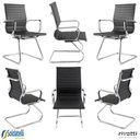Ver imagem 2 de Kit 6 Cadeiras Office Sevilha Pu Baixa Base Fixa Várias Cores - Rivatti