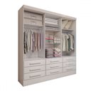 Ver imagem 4 de Guarda-roupa Casal Ferrara 3 Portas 9 Gavetas com Espelho Branco - Panorama Móveis