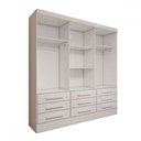 Ver imagem 7 de Guarda-roupa Casal Ferrara 3 Portas 9 Gavetas com Espelho Branco - Panorama Móveis