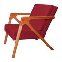 Ver imagem 2 de Conjunto 2 Poltronas Monalisa Com Braços de Madeira Suede Vermelho - LM DECOR