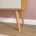 Ver imagem 5 de Aparador Buffet Wood 3 Portas Cantinho Café Prateleira Organizadora Pés Retrô - Nature|Off White