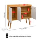 Ver imagem 6 de Aparador Buffet Wood 3 Portas Cantinho Café Prateleira Organizadora Pés Retrô - Nature|Off White