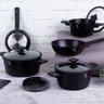 Jogo Panelas e Pires Térmico Caçarolas Frigideiras Antiaderente Tripla Camada de Mármore Indução Coz - 8