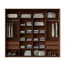 Ver imagem 3 de Roupeiro Milano MDF 4 Gavetas 2 Portas Correr Itaúba Âmbar/Off White MIL124