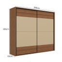 Ver imagem 4 de Roupeiro Milano MDF 4 Gavetas 2 Portas Correr Itaúba Âmbar/Off White MIL124