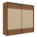 Ver imagem 2 de Roupeiro Milano MDF 4 Gavetas 2 Portas Correr Itaúba Âmbar/Off White MIL124
