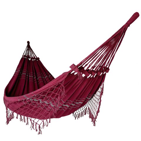 Rede de Dormir Casal Balanço de Algodão Reforçada 3,80m X 1,50m Varias Cores:vinho