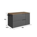 Ver imagem 3 de Gabinete de Banheiro Suspenso 80cm Grafite e Mel com Toalheiro 2 Portas e 1 Gaveta Bh8020