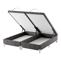 Base Box Baú Bipartido Queen Spubio Incofal Marrom 158x198x40cm - 1