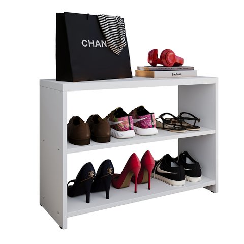 Sapateira Safira Organizadora Calçados Decoração Quarto Hall Entrada Banquinho - Branco - Rpm Móveis
