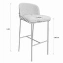 Ver imagem 6 de Banqueta Média para Bancada Base de Ferro Dourada Jbv Móveis: Boucle Cinza