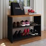 Sapateira Safira Organizadora Calçados Decoração Quarto Hall Entrada Banquinho - Preto/freijó - Rpm - 2