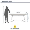 Ver imagem 3 de Mesa de Jantar Retangular 180x75,5cm Vareta Branco/Cromada