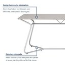 Ver imagem 6 de Mesa de Jantar Retangular 180x75,5cm Vareta Branco/Cromada