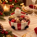 Ver imagem 2 de Bowl Natalino em Porcelana Papai Noel para Doces e Petiscos a: 12cm L: 15cm C: 17cm