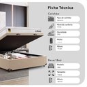 Ver imagem 2 de Cama Box Baú Viúva Bege + Colchão Life D33 Pillow Top 61x128x188cm Branco - e-Shop Casa