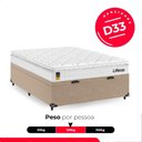 Ver imagem 4 de Cama Box Baú Viúva Bege + Colchão Life D33 Pillow Top 61x128x188cm Branco - e-Shop Casa