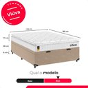 Ver imagem 3 de Cama Box Baú Viúva Bege + Colchão Life D33 Pillow Top 61x128x188cm Branco - e-Shop Casa