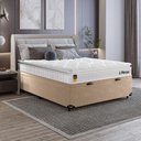Ver imagem 5 de Cama Box Baú Viúva Bege + Colchão Life D33 Pillow Top 61x128x188cm Branco - e-Shop Casa