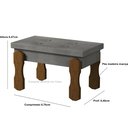 Ver imagem 2 de Puff, Banqueta, Recamier Captone Madri Pés de Madeira 0,70 Cor Cinza - Comprar Moveis em Casa