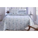 Ver imagem 2 de Kit Colcha Bouti Shabby Chic Floral Azul Poá Casal
