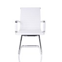 Ver imagem 2 de Cadeira Escritório Secretária Pés Fixos Esteirinha Executiva Branca