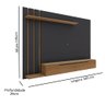 Painel Para TV 42 43 48 50 55 60 Polegadas Prateleira Classic Sala Estar Preto /Nature  - 5