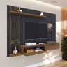 Painel Para TV 42 43 48 50 55 60 Polegadas Prateleira Classic Sala Estar Preto /Nature  - 1